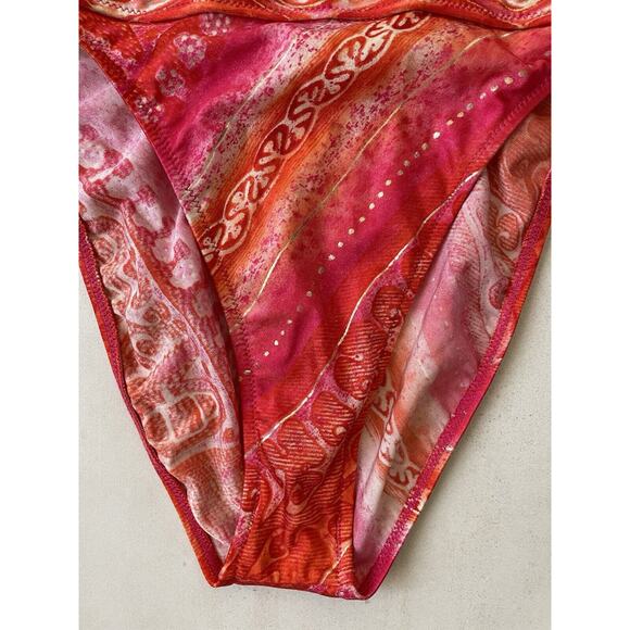 Gottex Vintage Swim High Waist Multicolor Metallic Print Swimwear - Picture 4 of 9